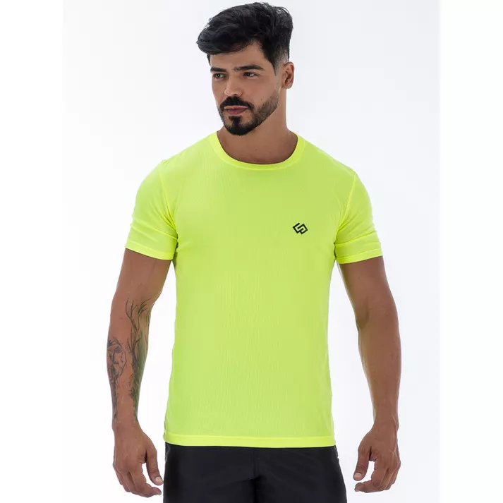 Camiseta Dry Esportiva Slim Manga Curta - Verde Ne... - CHIEREGATO OUTLET