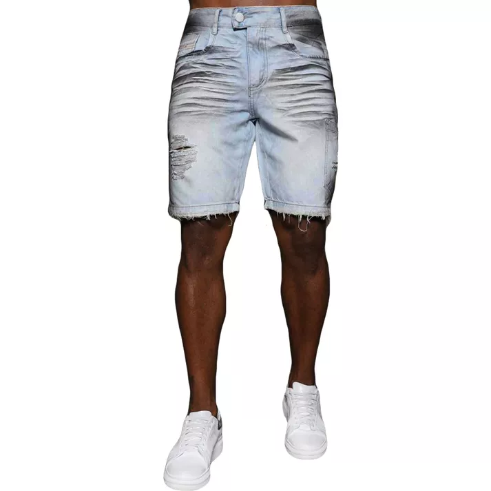 Bermuda Jeans Destroyed Manchada Skinny Bolso Codi... - CHIEREGATO OUTLET