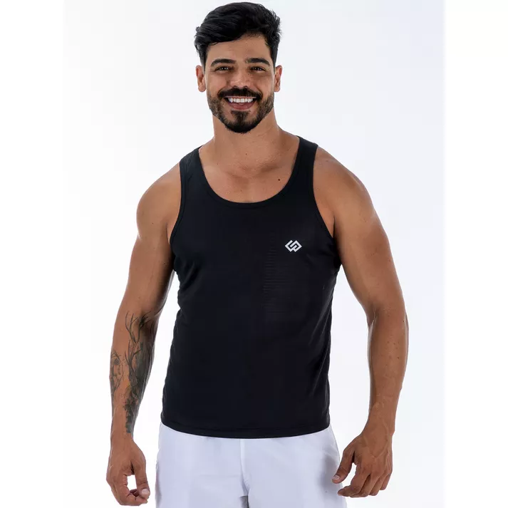 Camiseta Regata Dry Academia Treino - Preta - CHIEREGATO OUTLET