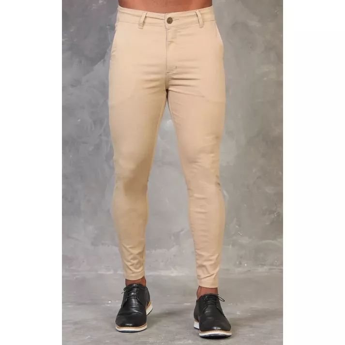 Calça Alfaiataria Sarja Cáqui Skinny Com Elastano ... - CHIEREGATO OUTLET