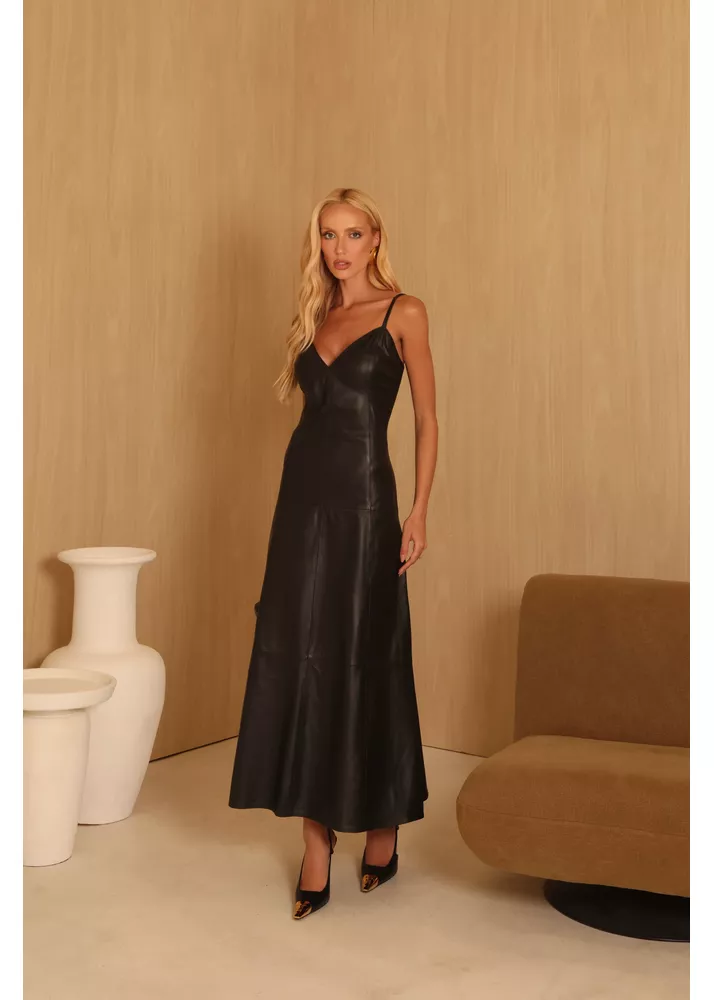 Vestido de Pelica Feminino Preto Eleonora 