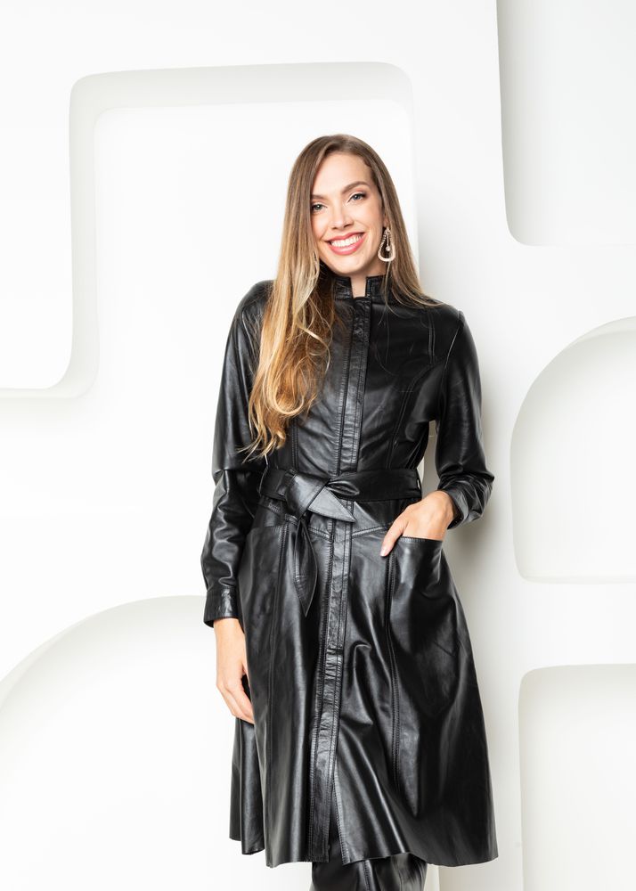 Trench Coat Pelica Preto Feminino 