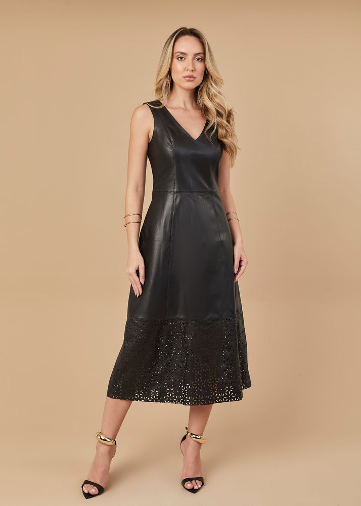 Vestido de Pelica Feminino Preto Victória