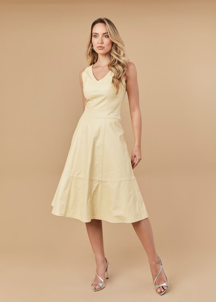 Vestido de Couro Feminino Manteiga Valentina 