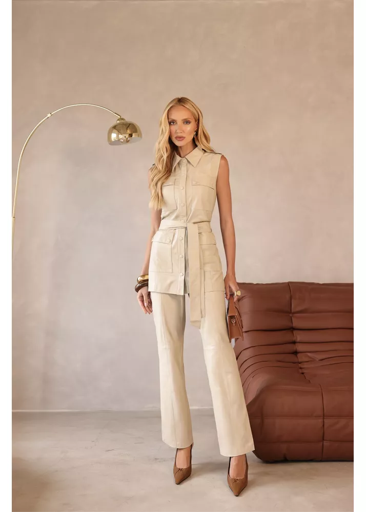 Colete De Couro Feminino Off-White Yasmin 