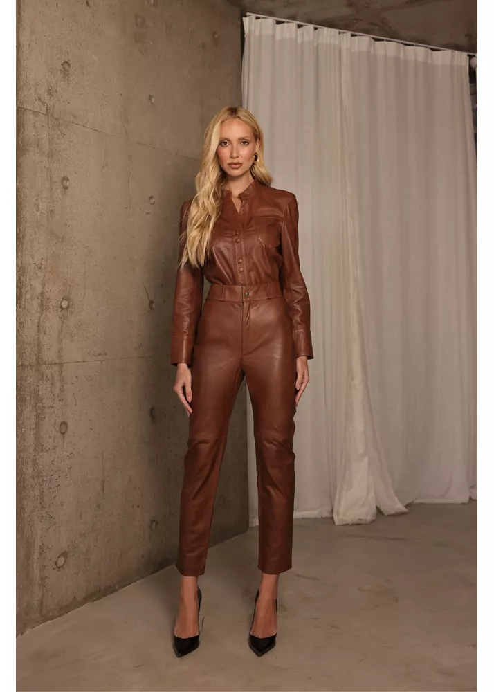 Calça de Pelica Feminina Caramelo Luiza 