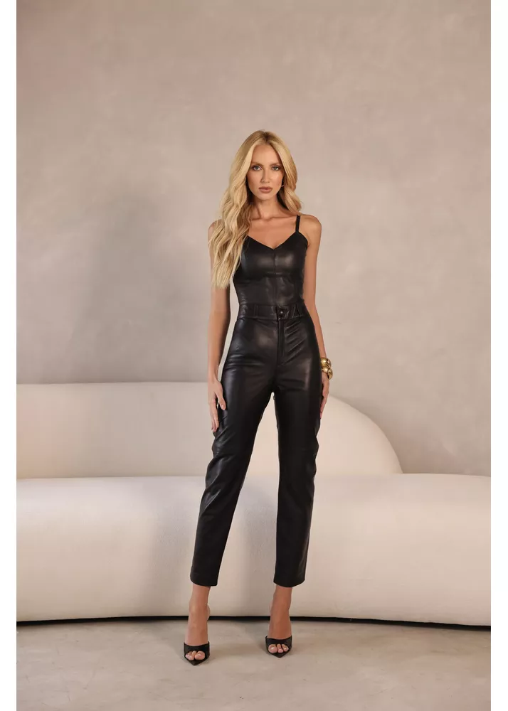 Calça de Pelica Feminina Preta Luiza 