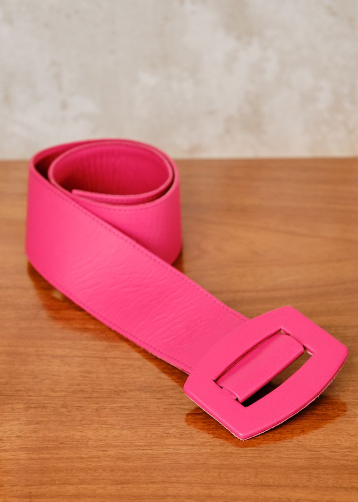 Cinto De Couro Viva Magenta Feminino