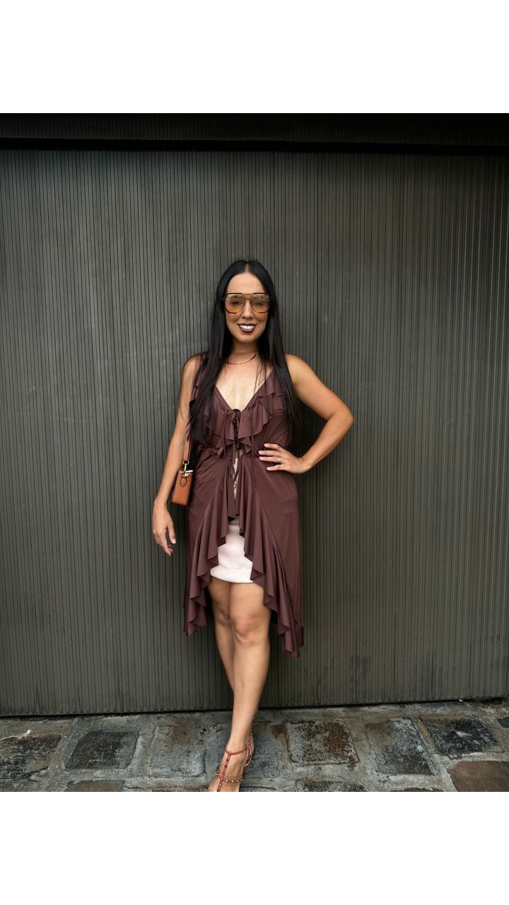 Bata De Amarração Helena Marrom - MHA VIANA STORE