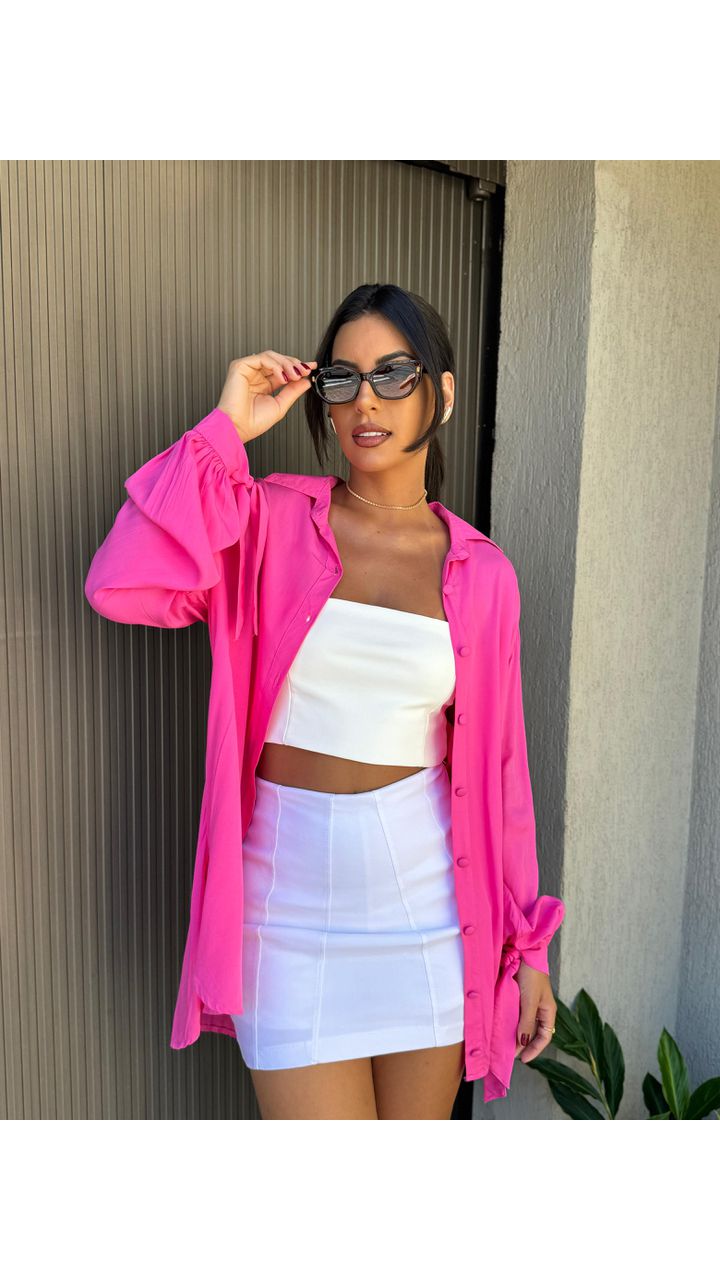 Camisa Letras Rosa - MHA VIANA STORE