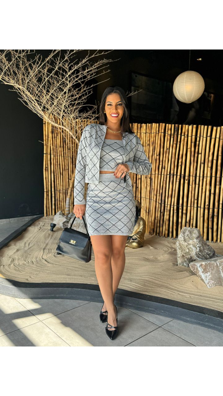 Trijunto Tricot Cinza Claro - MHA VIANA STORE