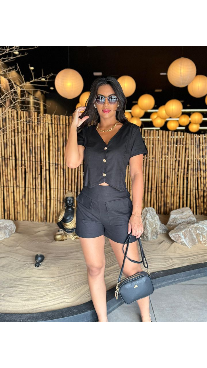 Conjunto em Linho Preto - MHA VIANA STORE