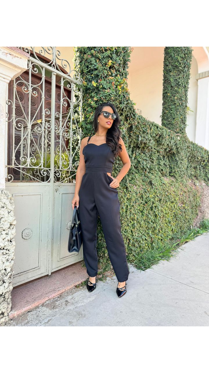 Macacão Alfaiataria Preto - MHA VIANA STORE