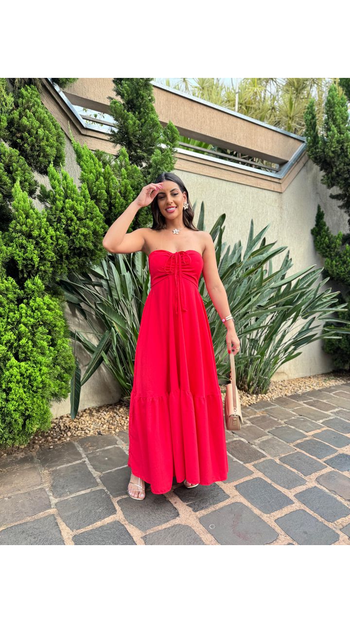 Vestido Grecia Vermelho - MHA VIANA STORE