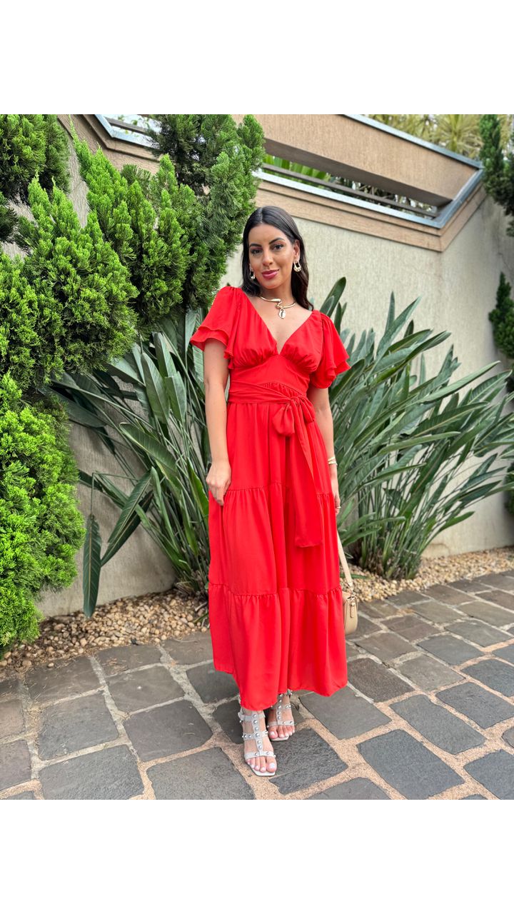 vestido Sophia Vermelho - MHA VIANA STORE