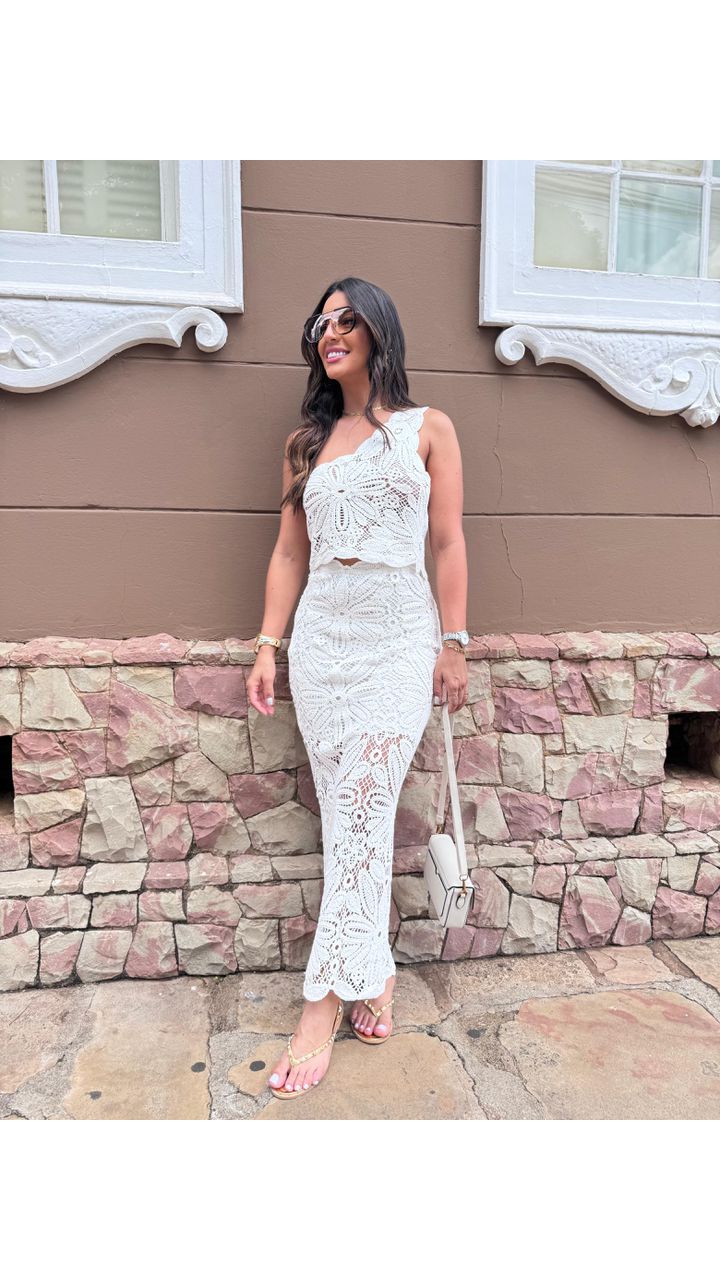 Conjunto Maya Renda Gripier Branco - MHA VIANA STORE