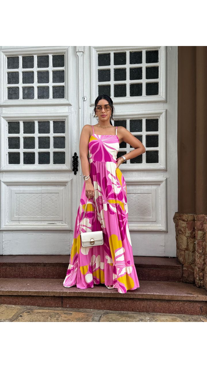 Vestido Flora Rosa - MHA VIANA STORE