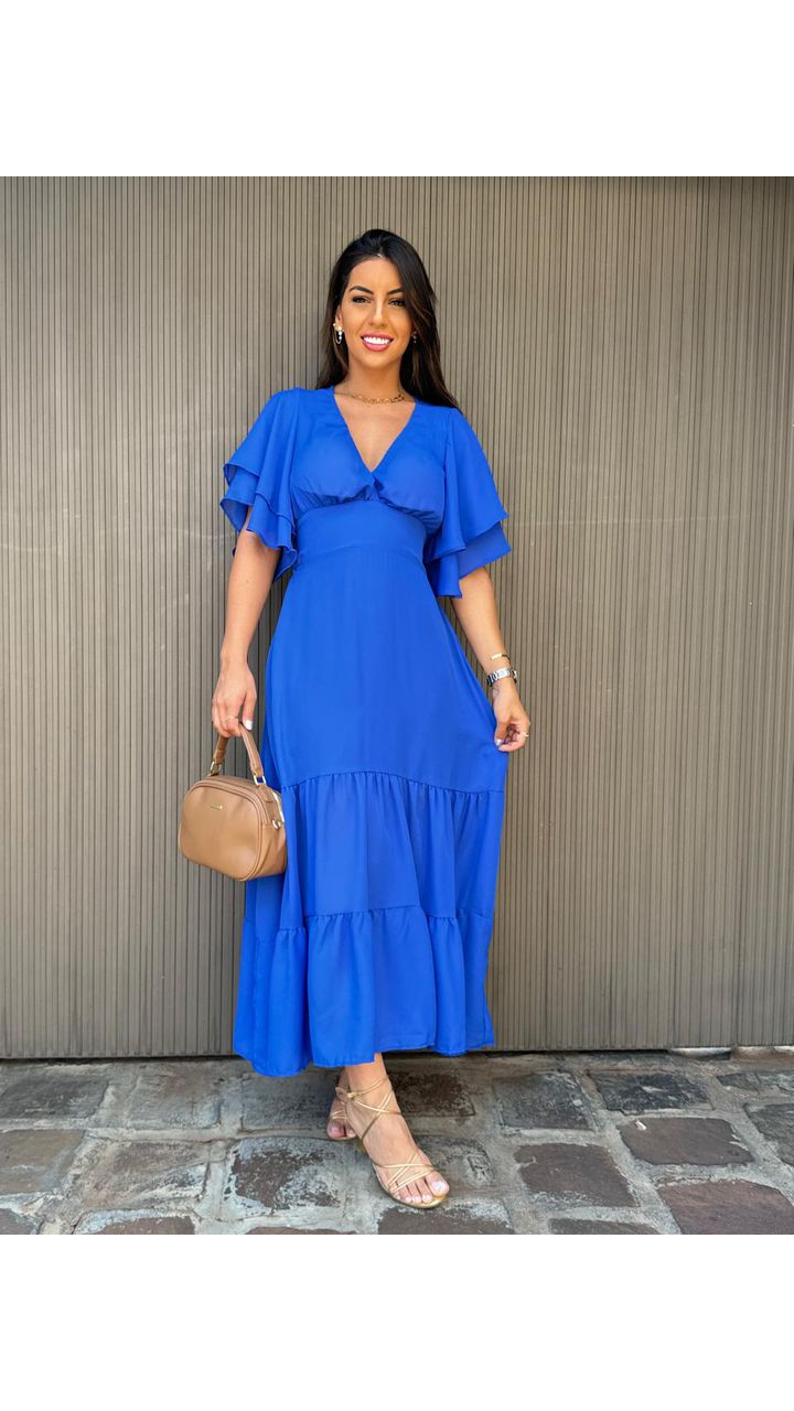 Vestido Sophia azul bic - MHA VIANA STORE