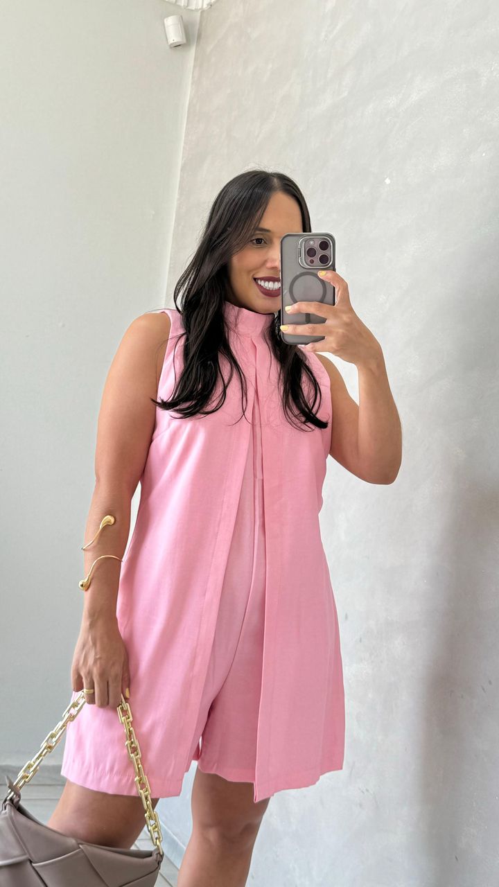 Macaquinho Sabrina Rosa - MHA VIANA STORE