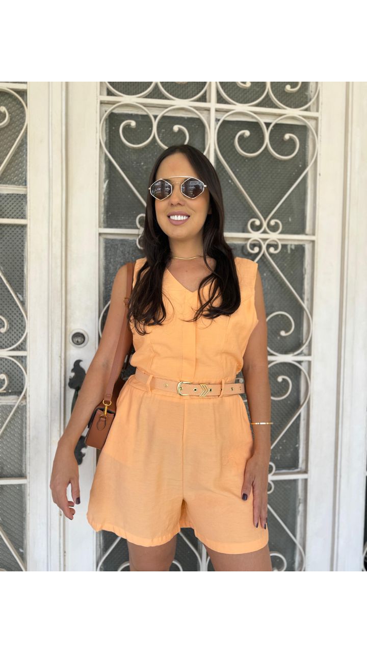 Macaquinho Lauanie Laranja Claro - MHA VIANA STORE