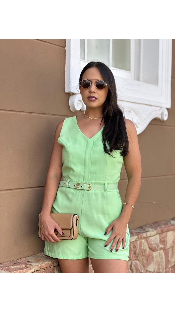 Macaquinho Lauanie Verde Claro - MHA VIANA STORE