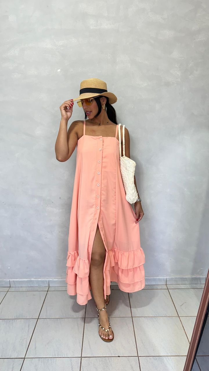 Vestido Lavinia Laranja Claro - MHA VIANA STORE