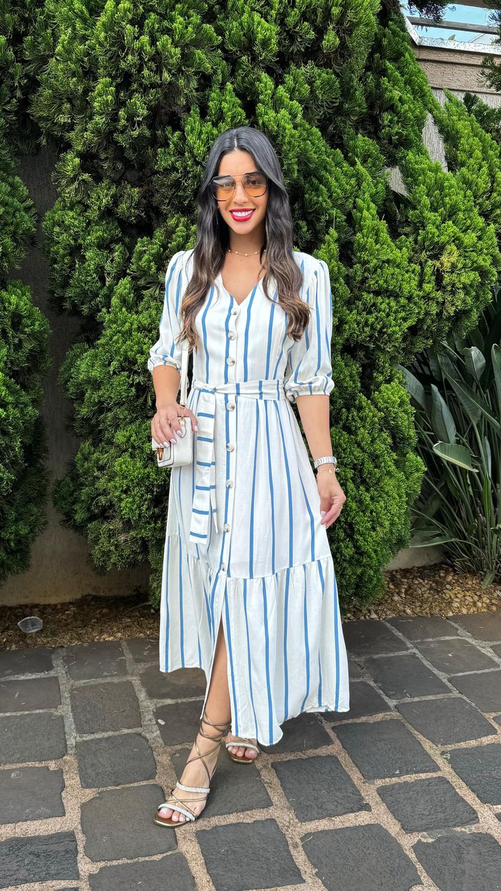 Vestido Listras Marcela - MHA VIANA STORE