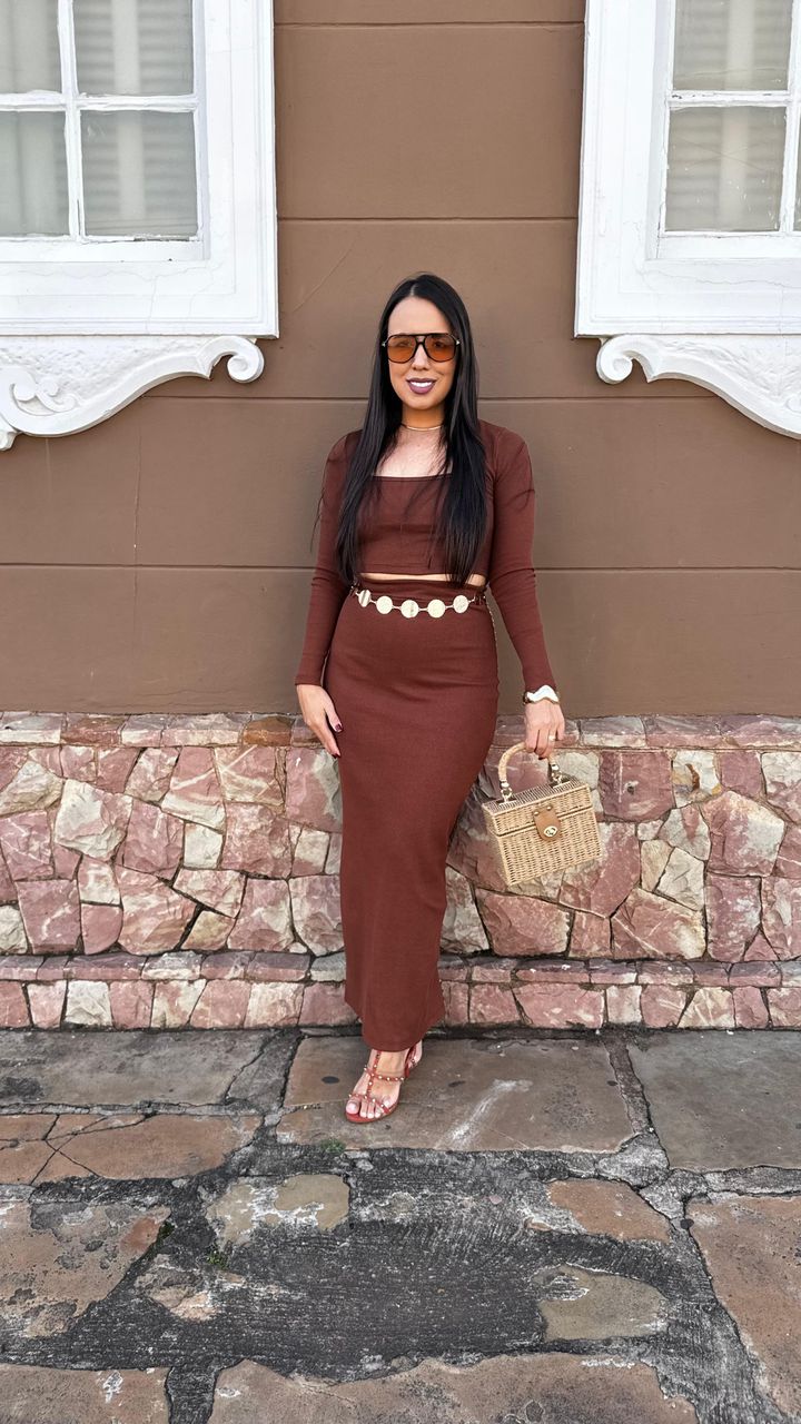 Conjunto Isabella Marrom - MHA VIANA STORE