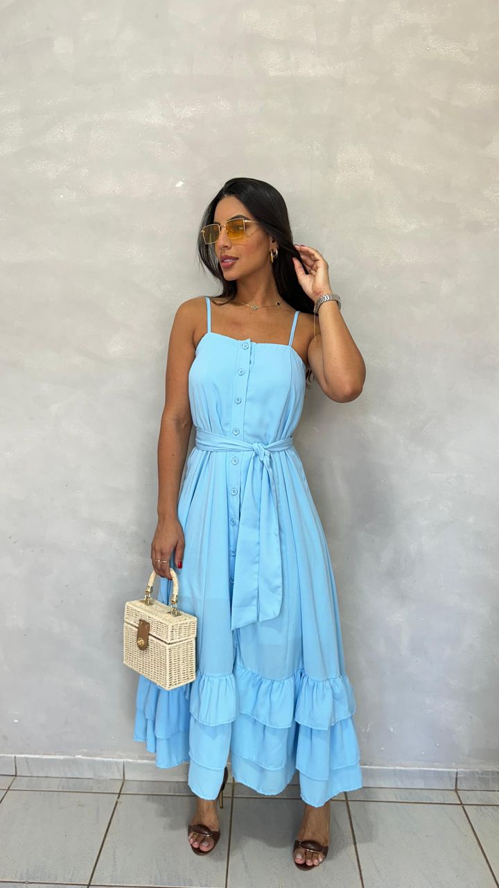Vestido Lavinia Azul Cêu - MHA VIANA STORE