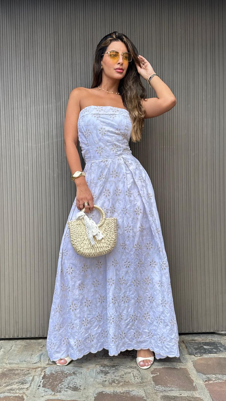 Vestido Charlote Off White - MHA VIANA STORE