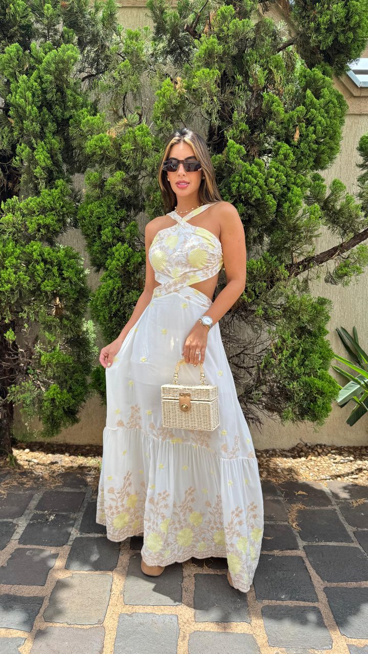 Vestido Noronha Branco Bordado - MHA VIANA STORE