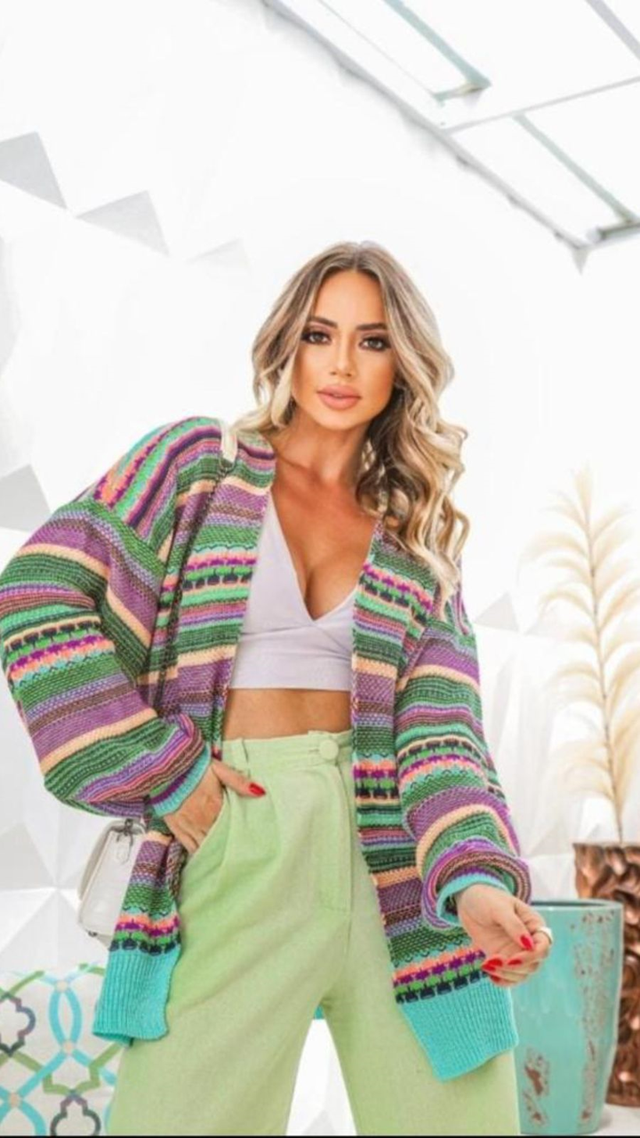 CARDIGAN ANDRESSA AQUAMARINE - LILIES STORE