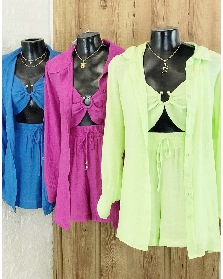 Camisa Viscolinho Verde C... - mayara lira shop ® 