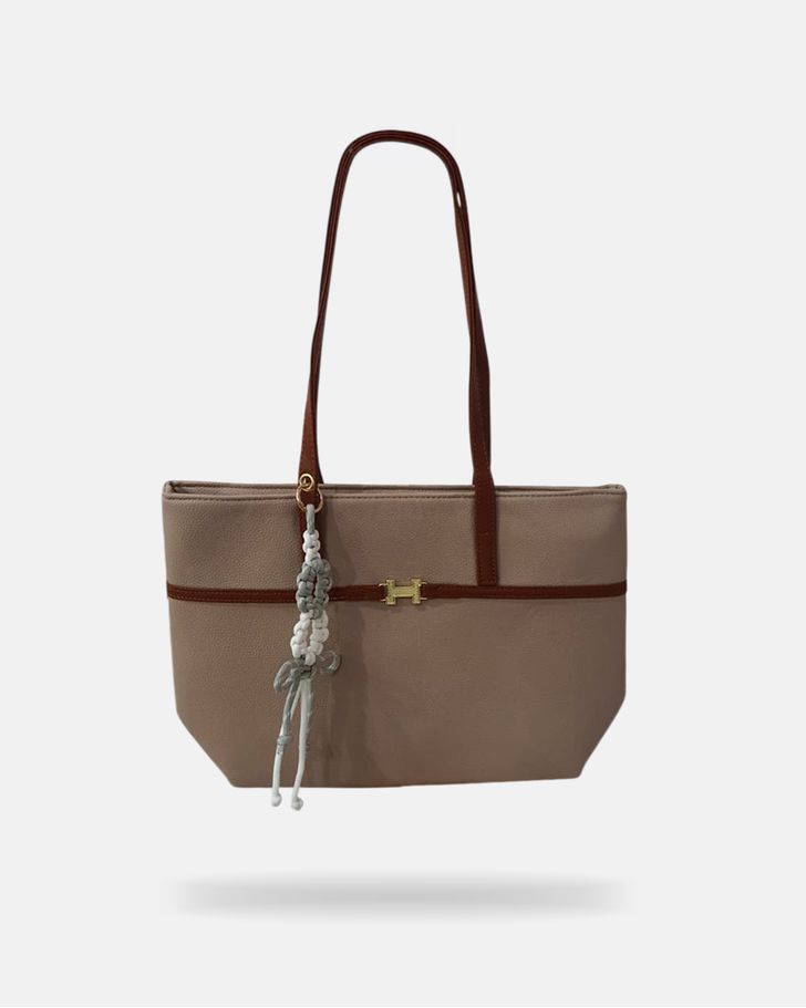 Bolsa Trançada Hanna - Bege / Marrom