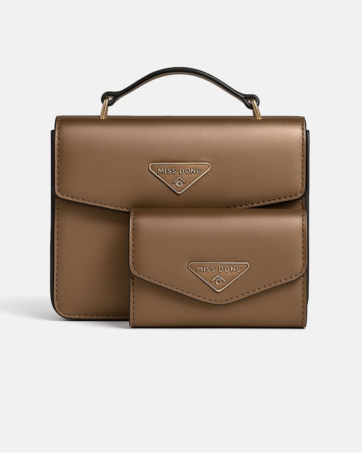 Bolsa Feminina com Carteira - Rosê Gold
