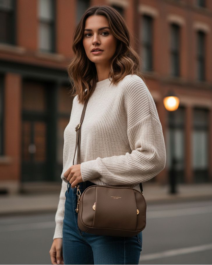 Bolsa Transversal Regina - Dark Brown