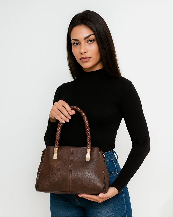 Bolsa Baú Celina - Coffee