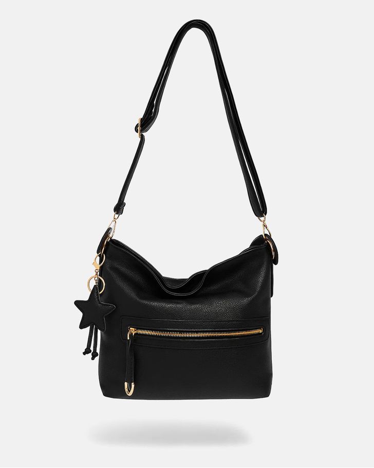 Bolsa De Ombro Média Laura - Black 