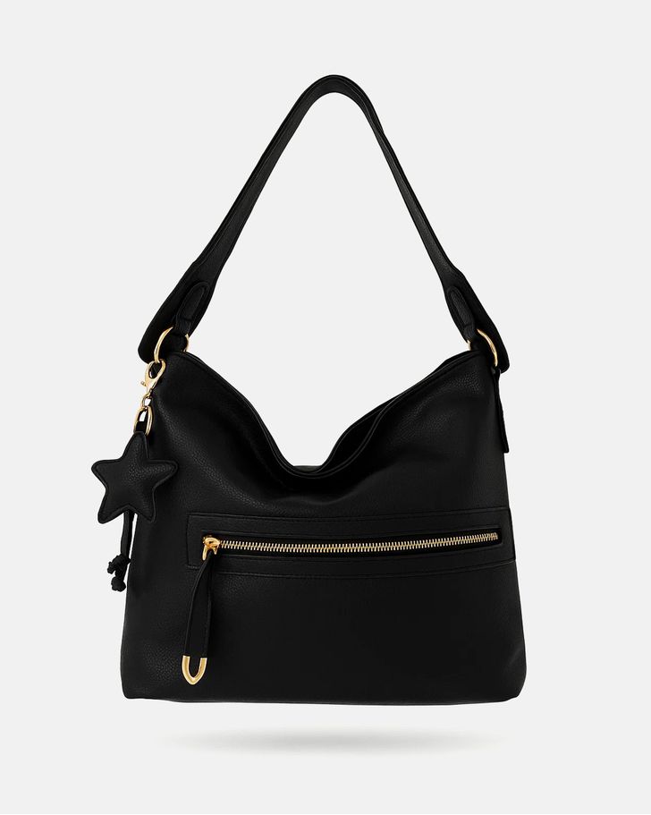 Bolsa De Ombro Média Laura - Black 
