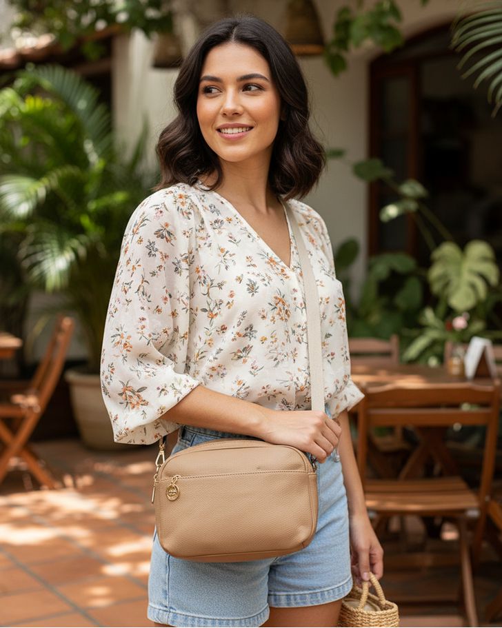 Bolsa Transversal Gisele - Camel