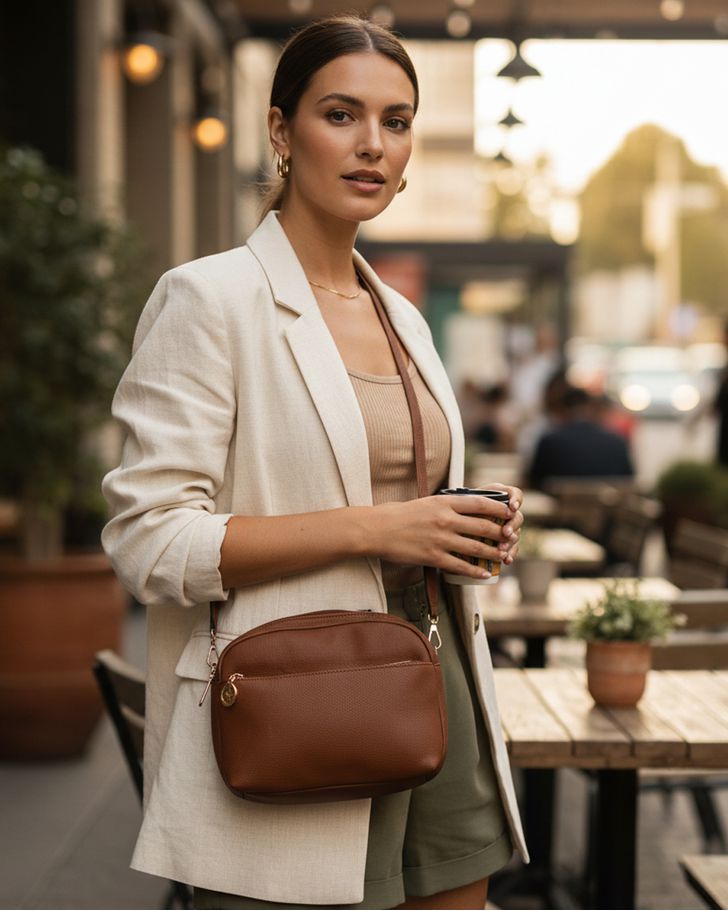 Bolsa Transversal Gisele - Dark Brown