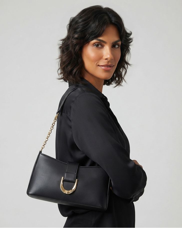 Bolsa Retangular Transversal Regina - Preto