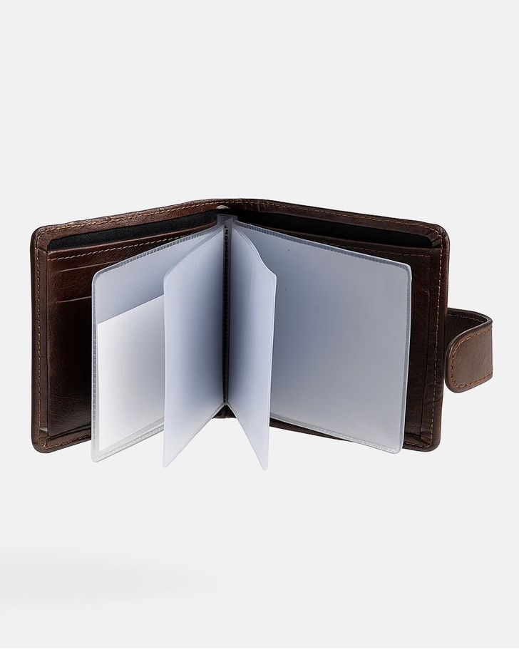 Carteira Masculina De Couro - Marrom 