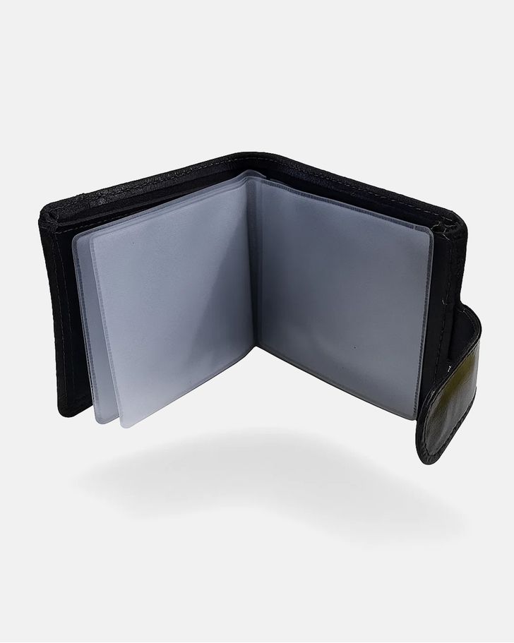 Carteira Masculina De Couro - Preta 