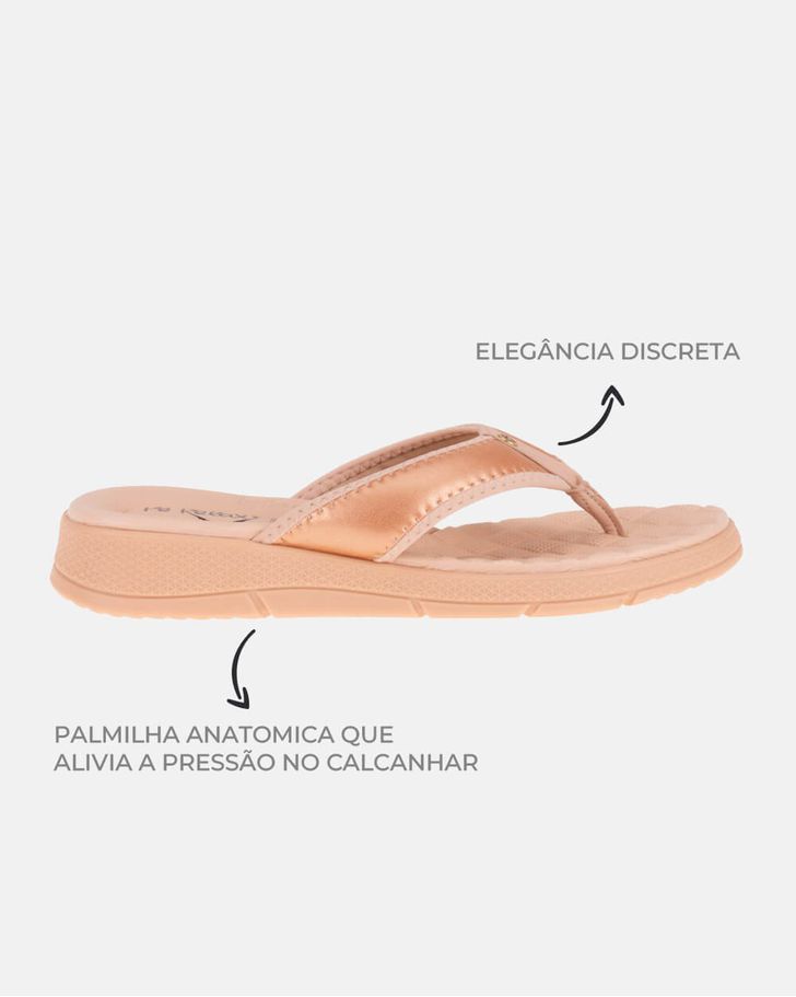 Chinelo Esporão Kalanchoê - Rosê Gold