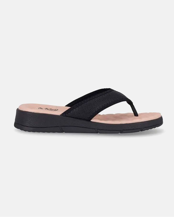 Chinelo Esporão Kalanchoê - Preto palmilha bege 