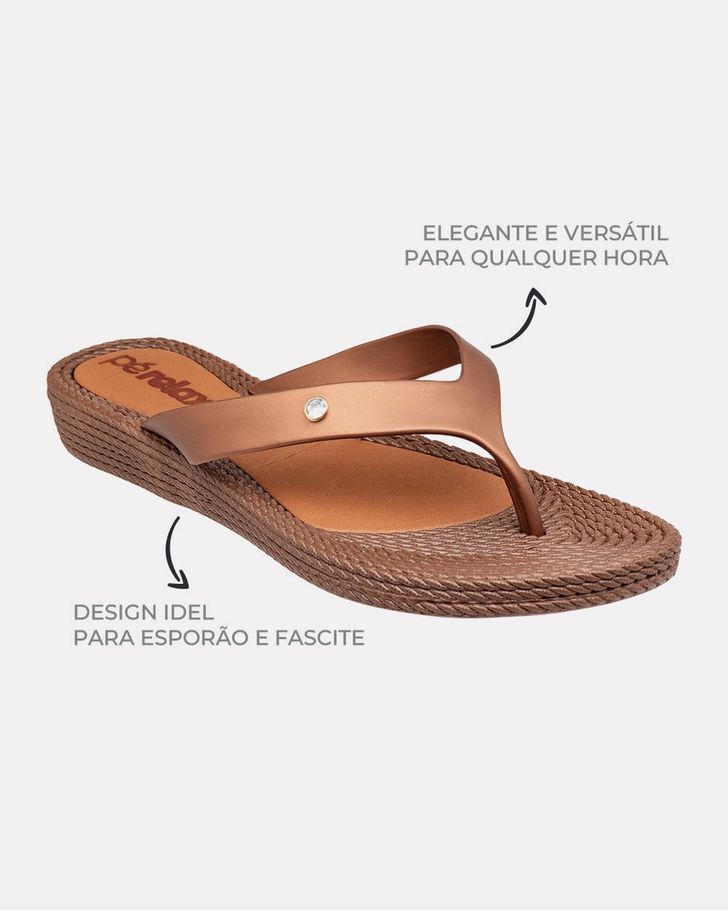 Chinelo Flat Agapanto - Bronze