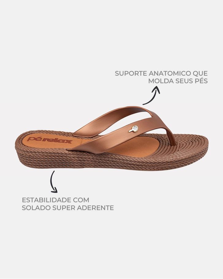 Chinelo Flat Agapanto - Bronze