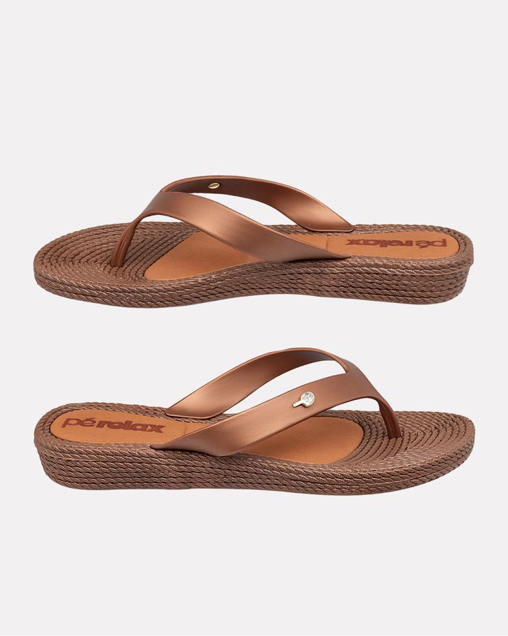 Chinelo Flat Agapanto - Bronze