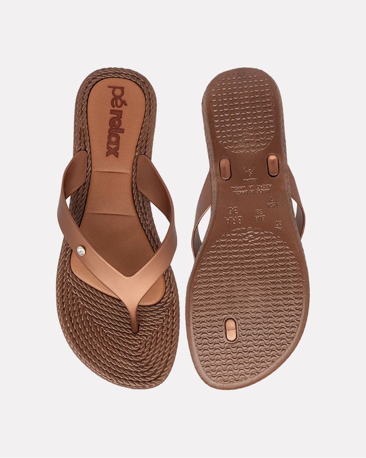 Chinelo Flat Agapanto - Bronze